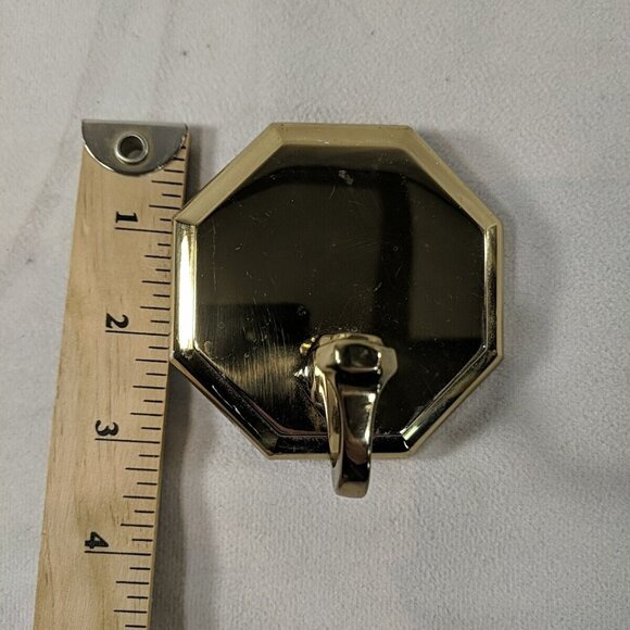 Valsan Vintage Made in Portugal Robe Hook Wall Door Gold Brass Octagonal Coat - Picture 8 of 9